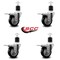 Service Caster 3.5'' Black Poly Swivel 1-7/8'' Expanding Stem Caster Set Total Lock Brake, 4PK SCC-EXTTL20S3514-PPUB-BLK-178-4 - alternate 2